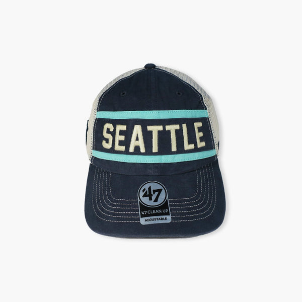Seattle Kraken Vintage Navy Juncture Clean Up Mesh Adjustable Hat