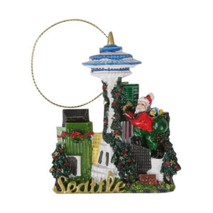 Festive Seattle Skyline Ornament