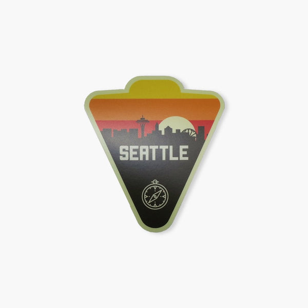 Seattle Skyline Compass Badge Sticker