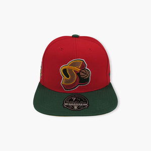 Seattle SuperSonics Red/Green Orbit Logo Fitted Hat