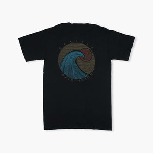 Wave Cut Black T-Shirt