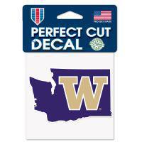 Washington Huskies 4x4 Perfect Cut State Shape Decal