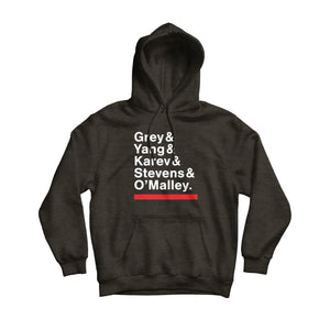 Grey's Anatomy Names Charcoal Grey Hoodie