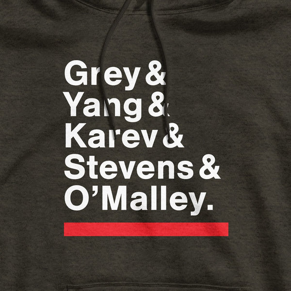Grey's Anatomy Names Charcoal Grey Hoodie