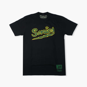 Seattle SuperSonics Black Lightning Bolt Logo Premium T-Shirt