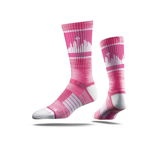 Seattle City Skyline Pink Strideline Socks