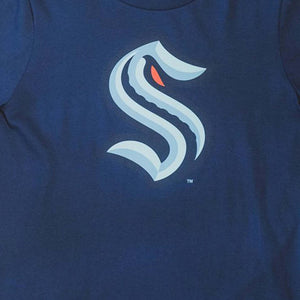 Seattle Kraken Navy Primary Logo Hockey Youth T-Shirt