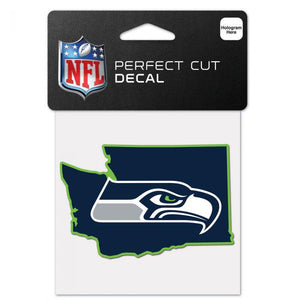 Seattle Seahawks State Shape 4x4 Decal