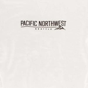Pacific Northwest Embroidered White Big Cotton Crewneck