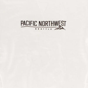 Pacific Northwest Embroidered White Big Cotton Crewneck