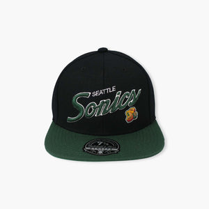 Seattle SuperSonics Black Specialty Script Fitted Hat