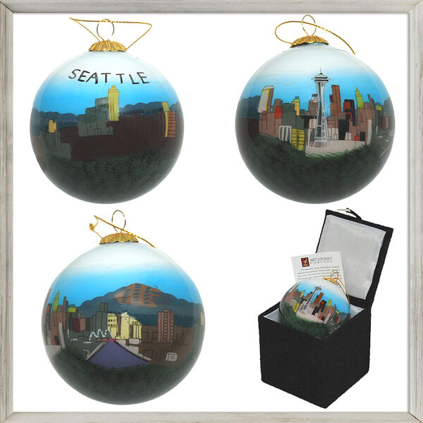 Seattle Space Needle & City Ball Ornament