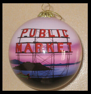 Seattle Public Market Ball Ornament