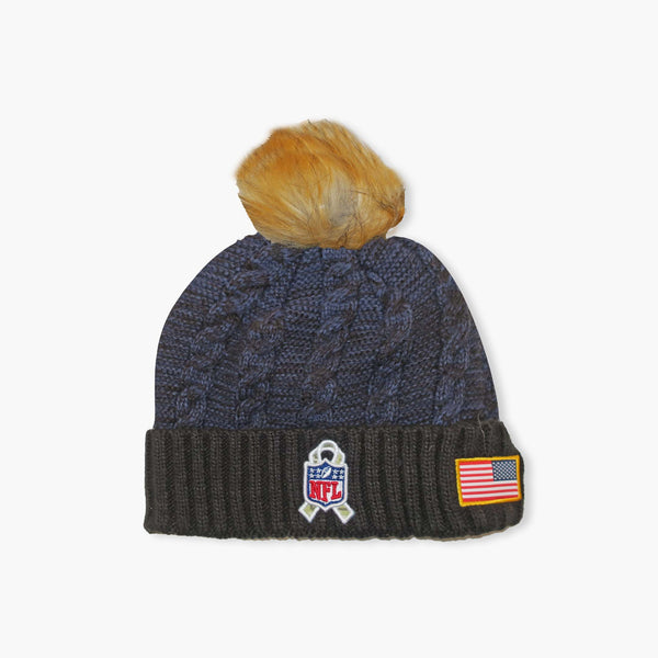 New Era Seattle Seahawks 2022 Salute to Service Women's Cuff Pom Beanie
