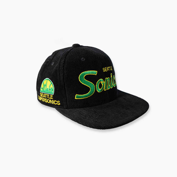 Seattle SuperSonics Black Corduroy Snapback