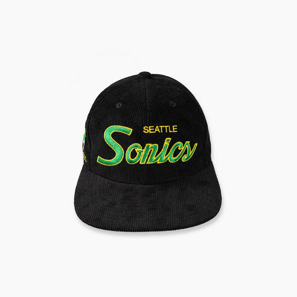 Seattle SuperSonics Black Corduroy Snapback