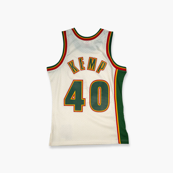 Seattle SuperSonics Shawn Kemp 1996 Cream Swingman Jersey, 3XL