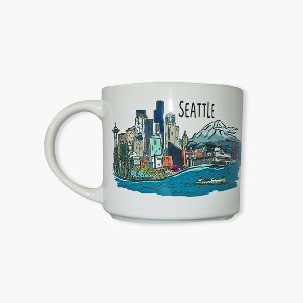 Seattle Cityscape Line Drawing Mug