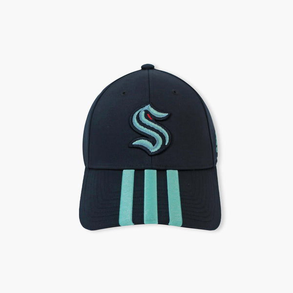 Seattle Kraken 3 Stripe Navy Adjustable Hat