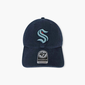 Seattle Kraken Navy Primary Logo Clean Up Adjustable Hat