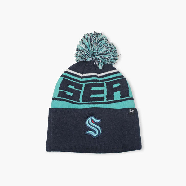 Seattle Kraken Navy Stylus Cuff Pom Beanie