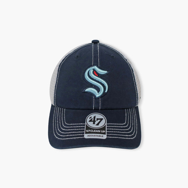 Seattle Kraken Navy Trawler Clean Up Trucker Hat