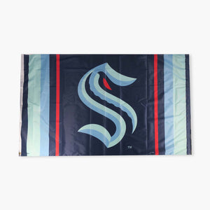 Seattle Kraken Primary Logo Striped 3' x 5' Deluxe Flag