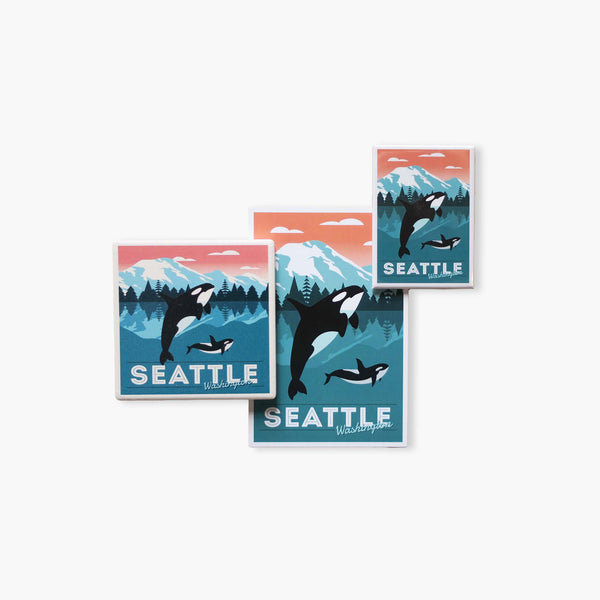 Seattle Orca Whale & Calf Souvenir