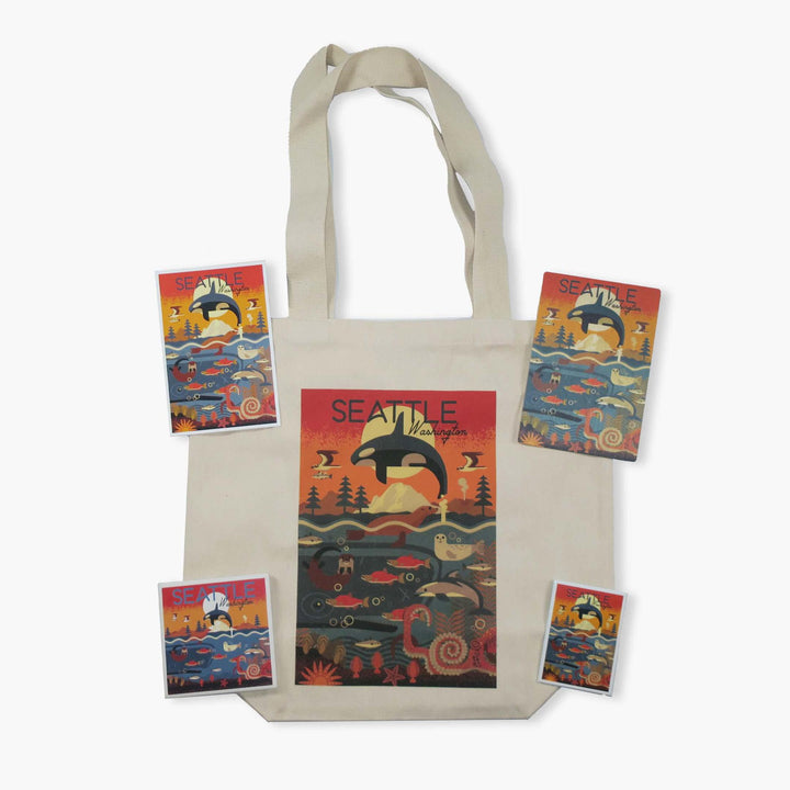LP Seattle Marine Animals Geometric Souvenir