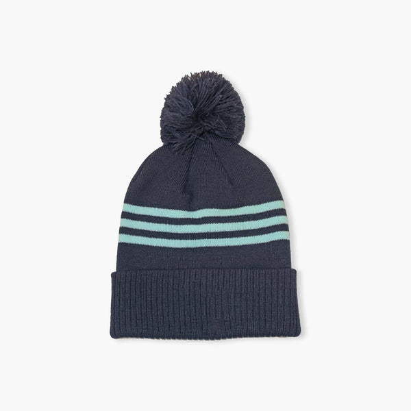 Seattle Kraken Horizontal Striped Cuff Pom Beanie