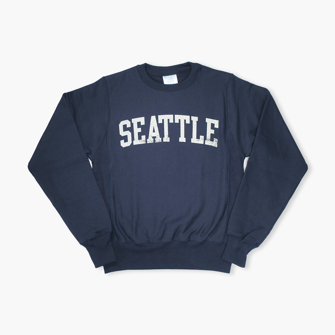 Champion Seattle Reverse Weave Marine Navy Crewneck Simply Seattle –