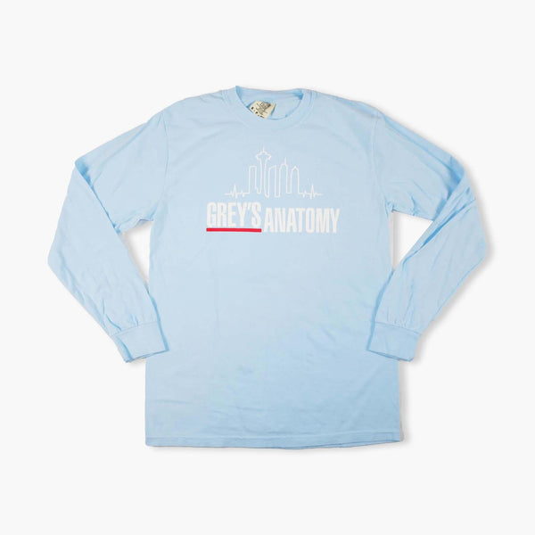 Grey's Anatomy Skyline Light Blue Long Sleeve Shirt