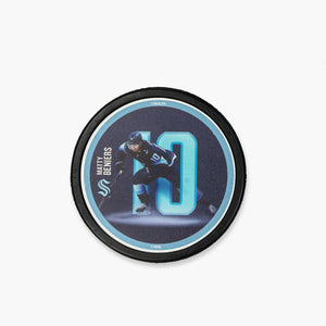 Seattle Kraken Matty Beniers Photo Puck