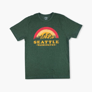 Sunset Silhouette Heather Green Heritage T- Shirt