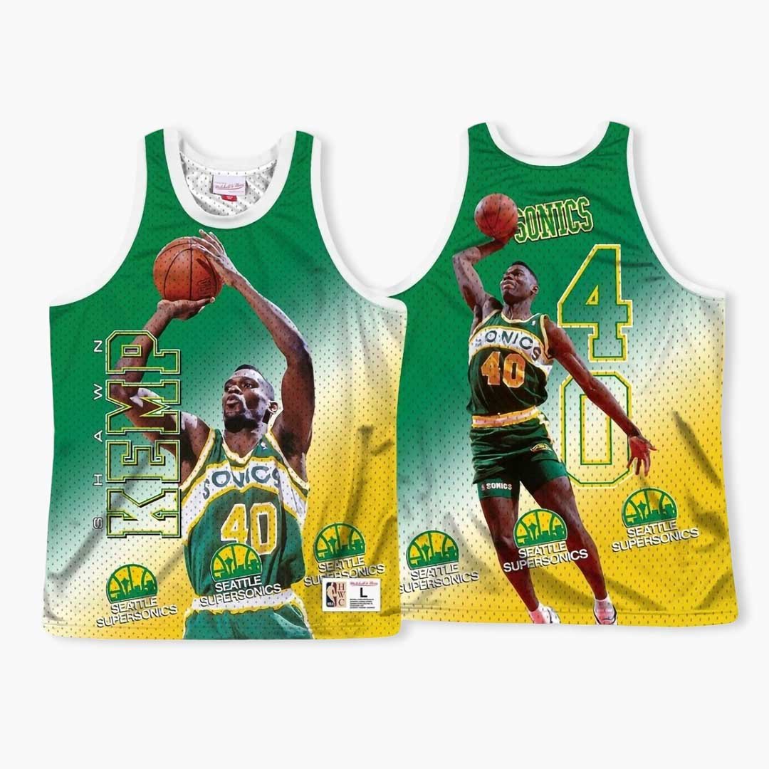 Mitchell & Ness Autographed by Shawn Kemp - Behind The Back Tanktop, Small