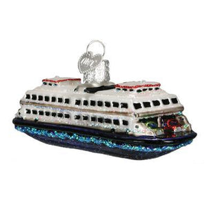 Old World Ferry Glass Ornament