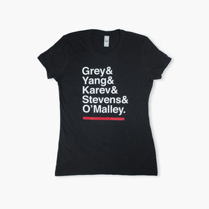 Grey's Anatomy Names Women's Heather Black T-Shirt