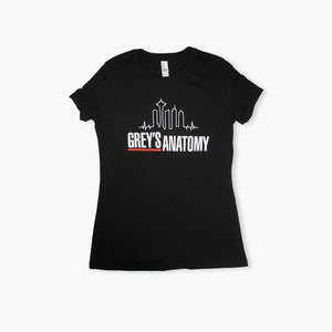 Grey's Anatomy Skyline Women's Black T-Shirt