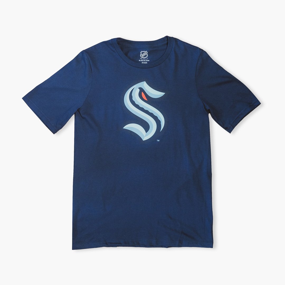 Seattle Kraken Navy Primary Logo Hockey Youth T-Shirt