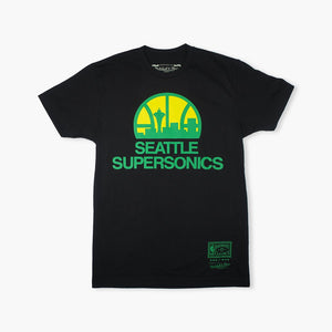 Seattle SuperSonics Black Skyline Logo Premium T-Shirt